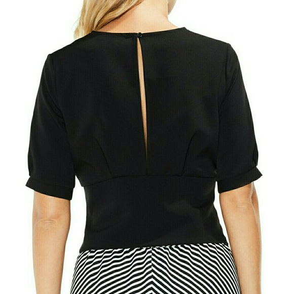 Vince Camuto Lace up tie front blouse Black Size M - Picture 2 of 8